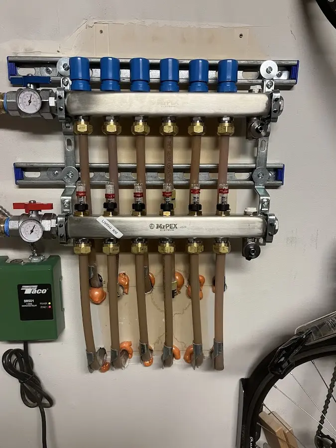 Plumber performing Gas Leak Detection at a residential property in Duncan